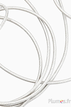 Leren veter - dikte 3 mm - metallic wit